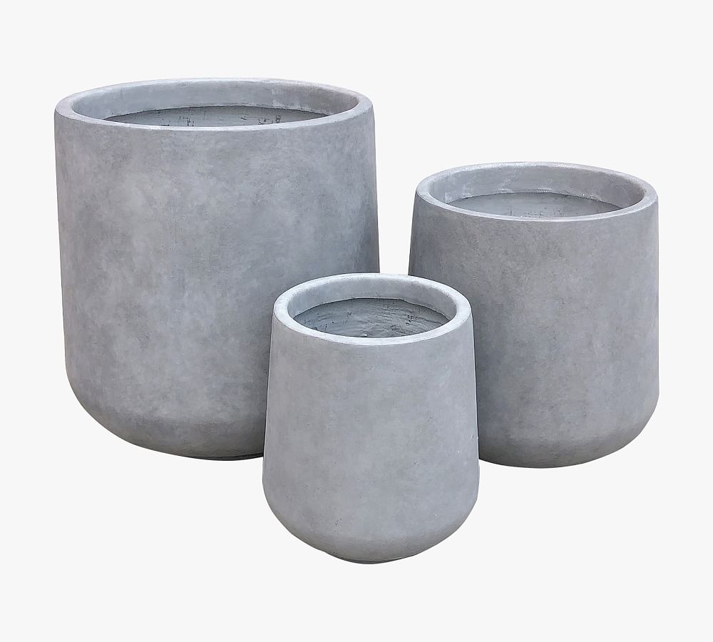 Axel Lightweight Concrete Footed Tulip Planters, Set of 3