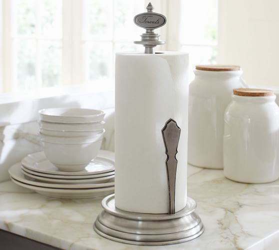 Antique Silver Paper Towel Holder | Kitchen Accessories | Pottery Barn