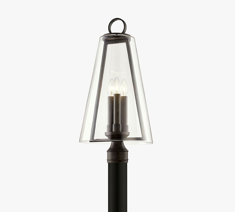 Catri Iron &amp; Glass Outdoor Post Light