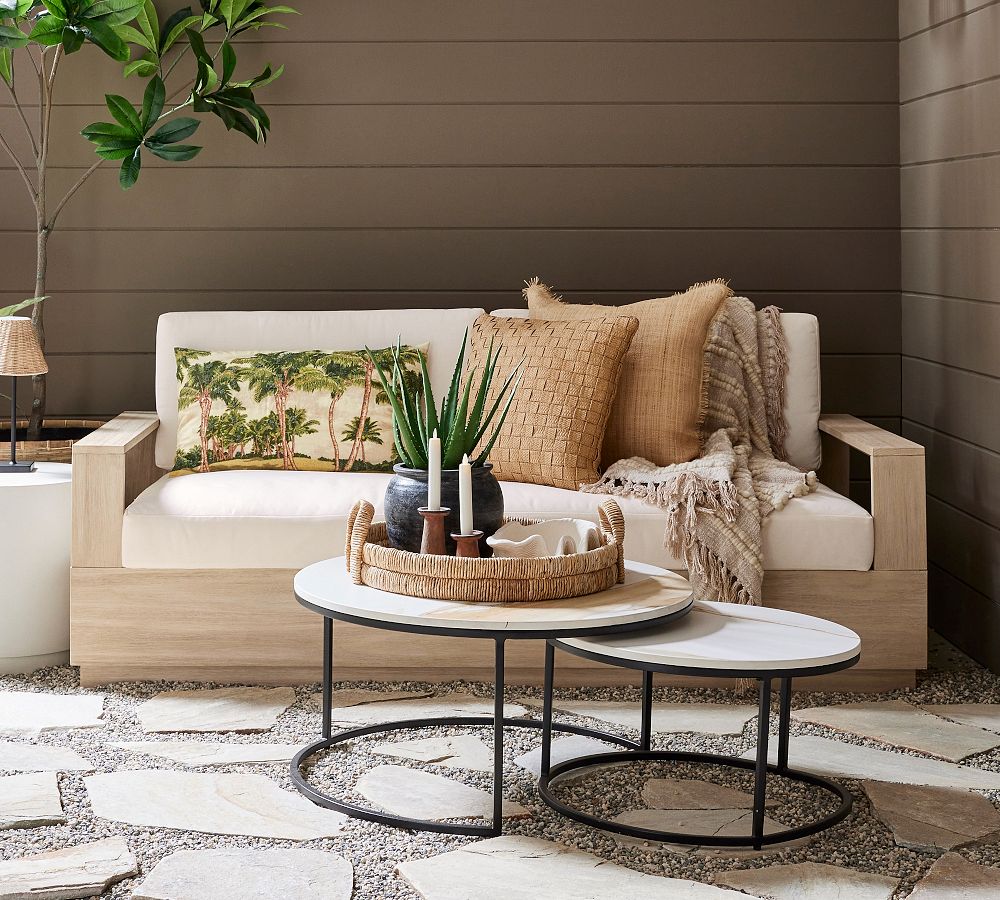 Indio Wood Modern Outdoor Sofa (77&quot;)