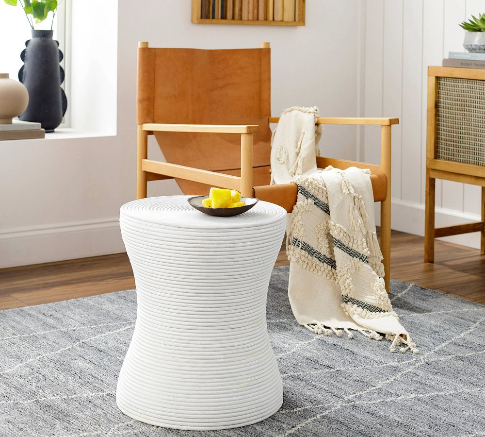 Everly Round Rattan Accent Table
