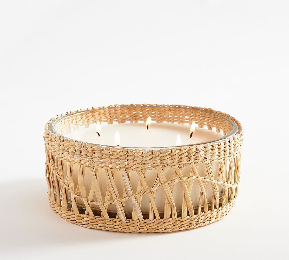 Woven Seagrass Scented Candle - Fig &amp; Sandalwood