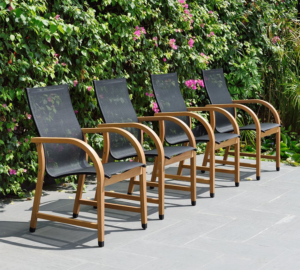Newark Sling Outdoor Dining Chairs, Set of 4