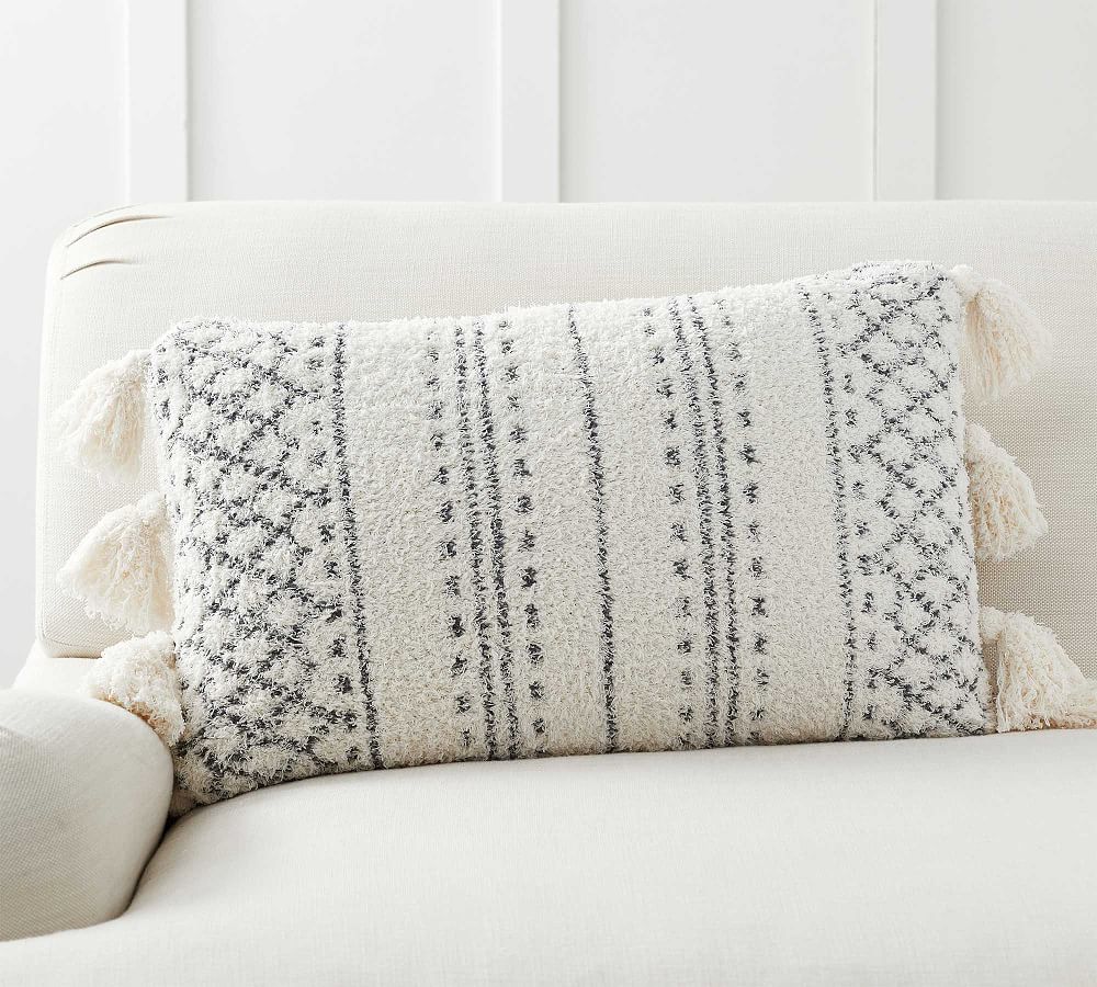 Cozy Tassel Trellis Lumbar Pillow Cover