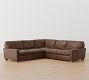 Turner Square Arm Leather 3-Piece L-Shaped Sectional (106&quot;&ndash;111&quot;)