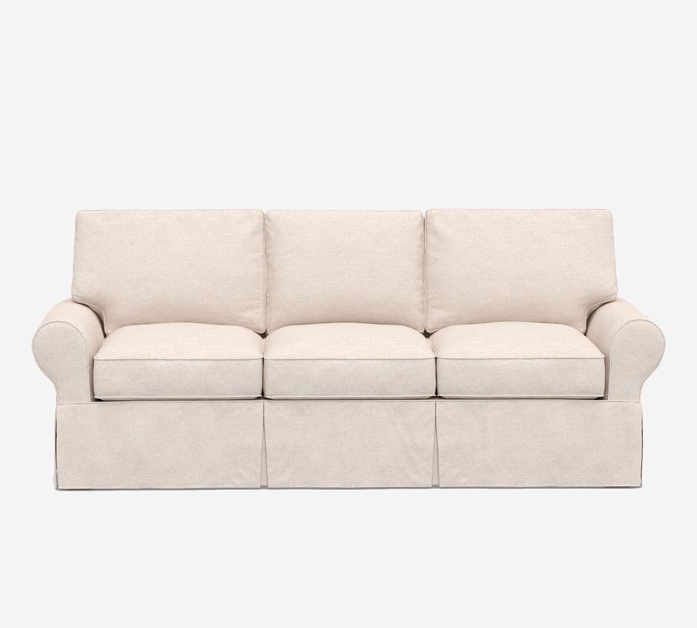 PB Basic Slipcovered Sleeper Sofa with Memory Foam Mattress