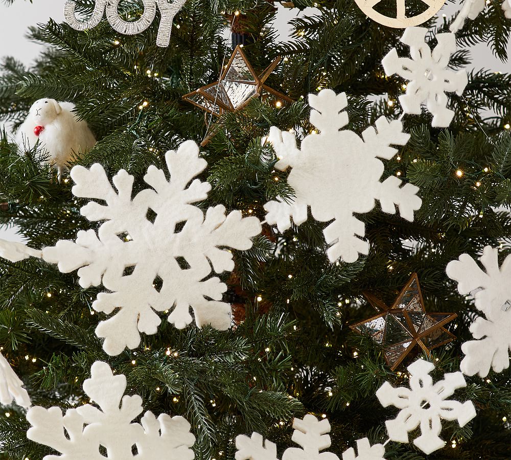 Handcrafted Felt Snowflake Garland - Set of 3