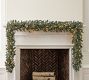 Lit Faux Grand Fir Wreath &amp; Garland With Clear Lights