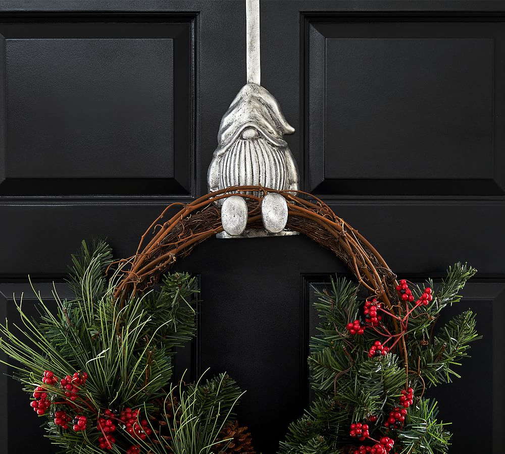 Pewter Gnome Wreath Hanger