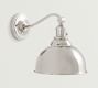 Metal Bell Curved Arm Sconce