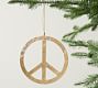Hammered Gold Peace Sign Ornament