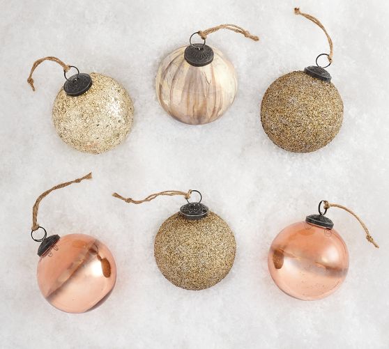 Rustic Glam Ornaments - Set of 6