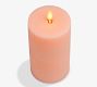 Premium Flameless Basketweave Texture Pillar Candle