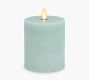 Premium Flameless Basketweave Texture Pillar Candle
