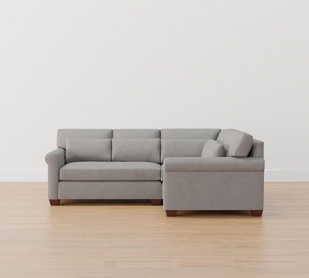 York Roll Arm Deep Seat 3-Piece Sectional (99&quot;)