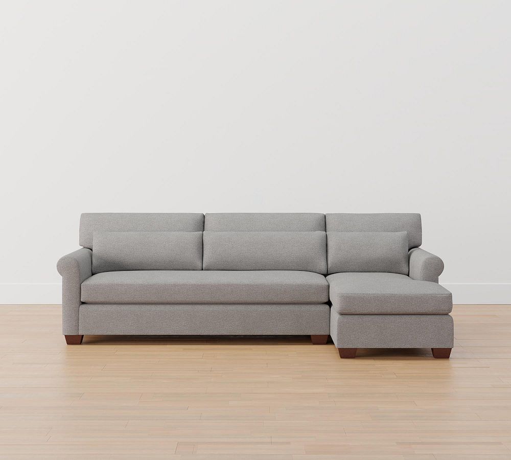 York Roll Arm Deep Seat Chaise Sectional (86&quot;&ndash;117&quot;)