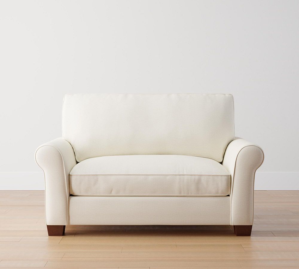 PB Comfort Roll Arm Twin Sleeper Sofa with Memory Foam Mattress