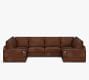 Canyon Square Arm Leather U-Shaped Sectional (153&quot;&ndash;189&quot;)