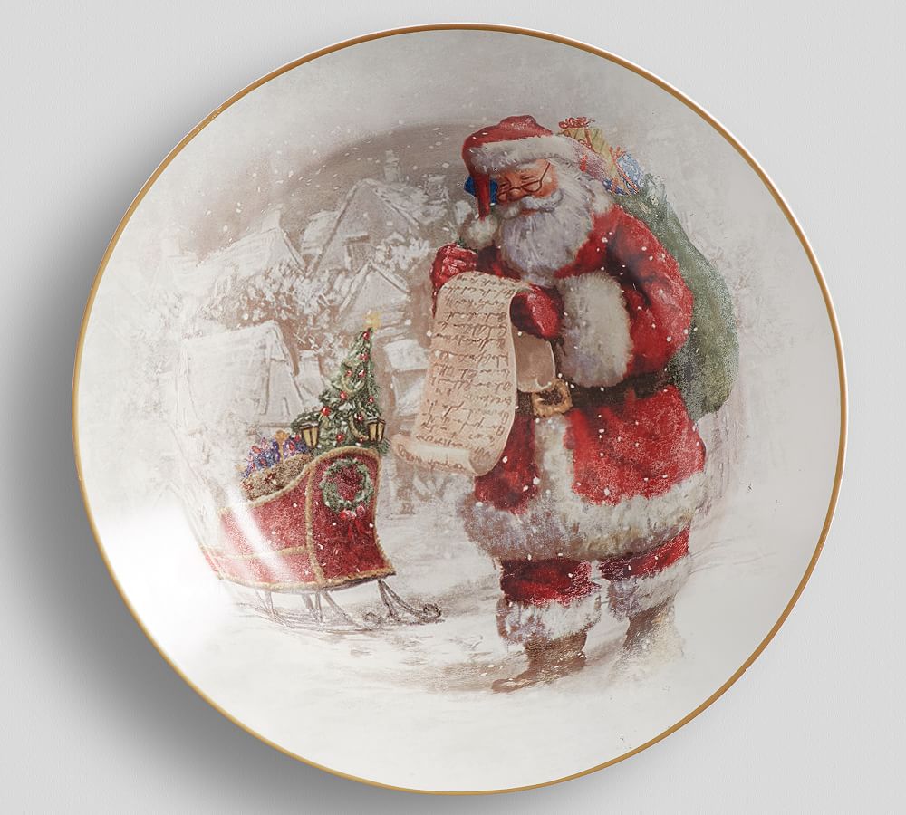 Nostalgic Santa Stoneware Serving Bowl