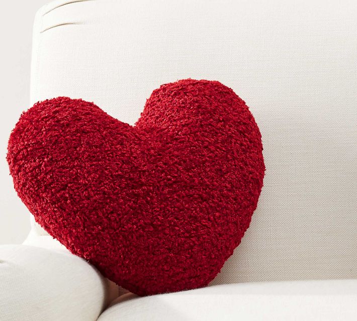 Cozy Teddy Faux Fur Heart Shaped Pillow | Pottery Barn