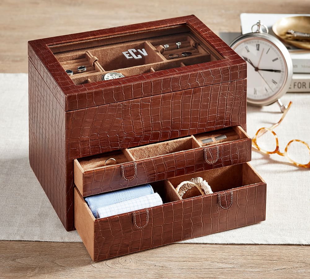 Pierce Leather Accessory Storage Box