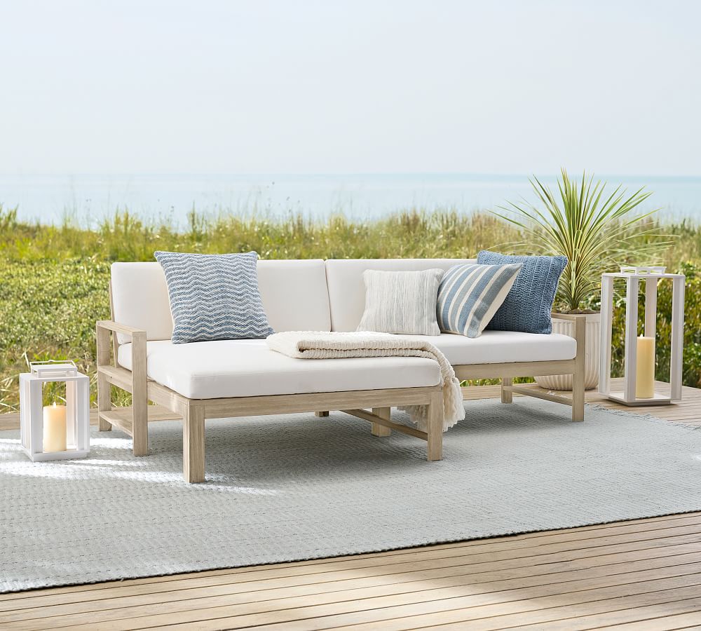 Indio Eucalyptus 2-Piece Loveseat Chaise Outdoor Sectional