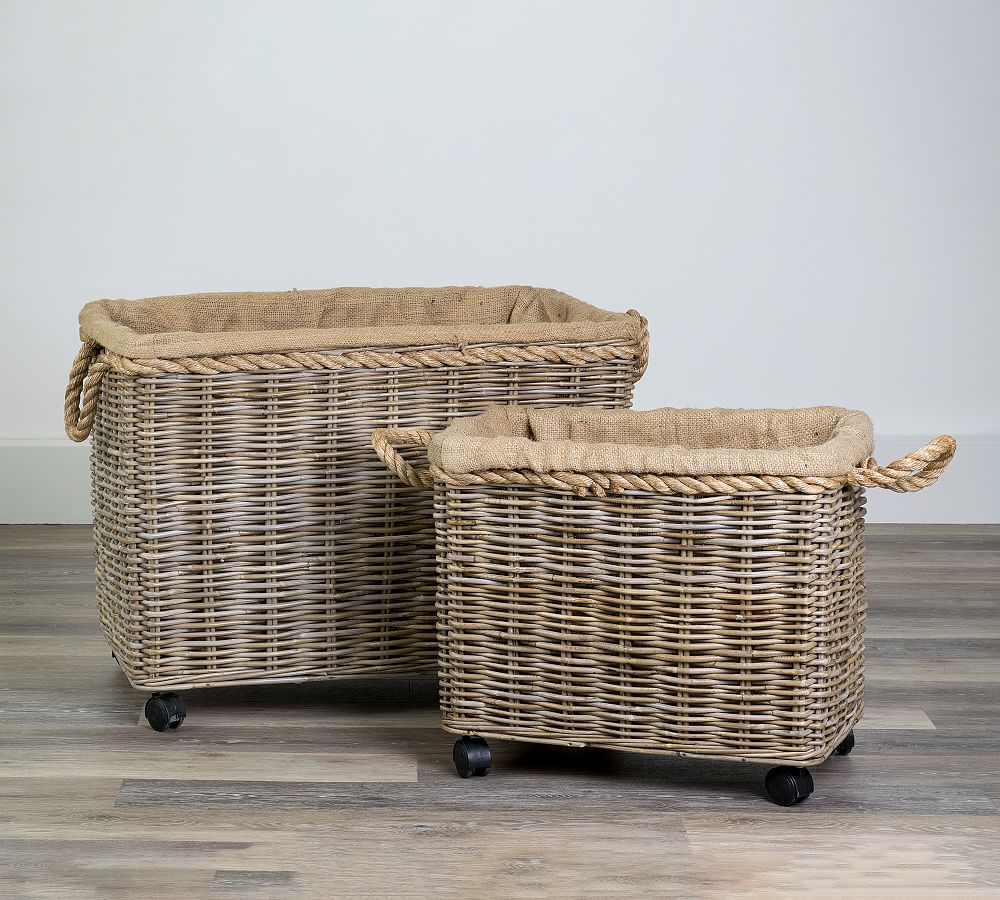 Tempe Baskets with Wheels, Set of 2