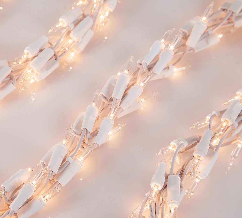 18' Clear Incandescent Garland Lights With White Wire