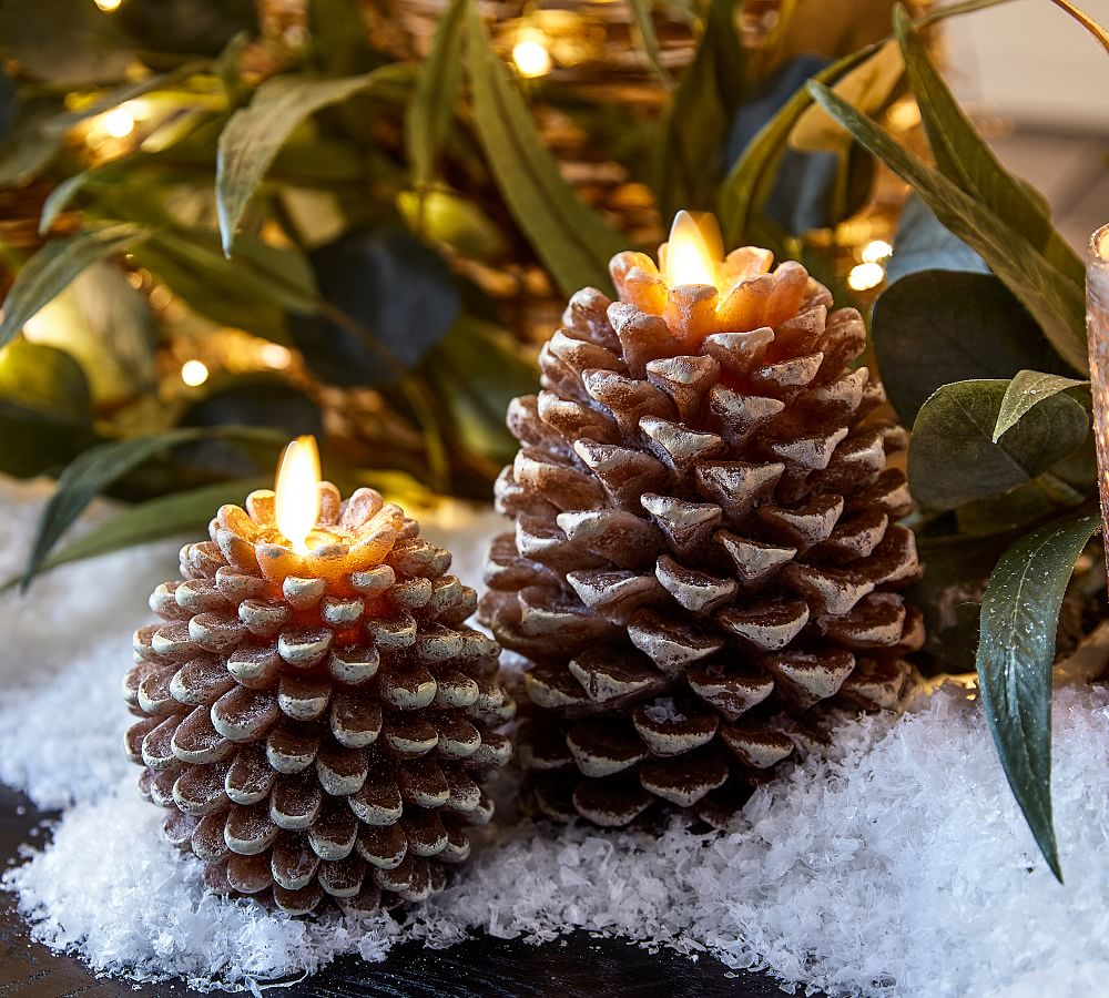 Premium Flickering Flameless Wax Pinecone Candle