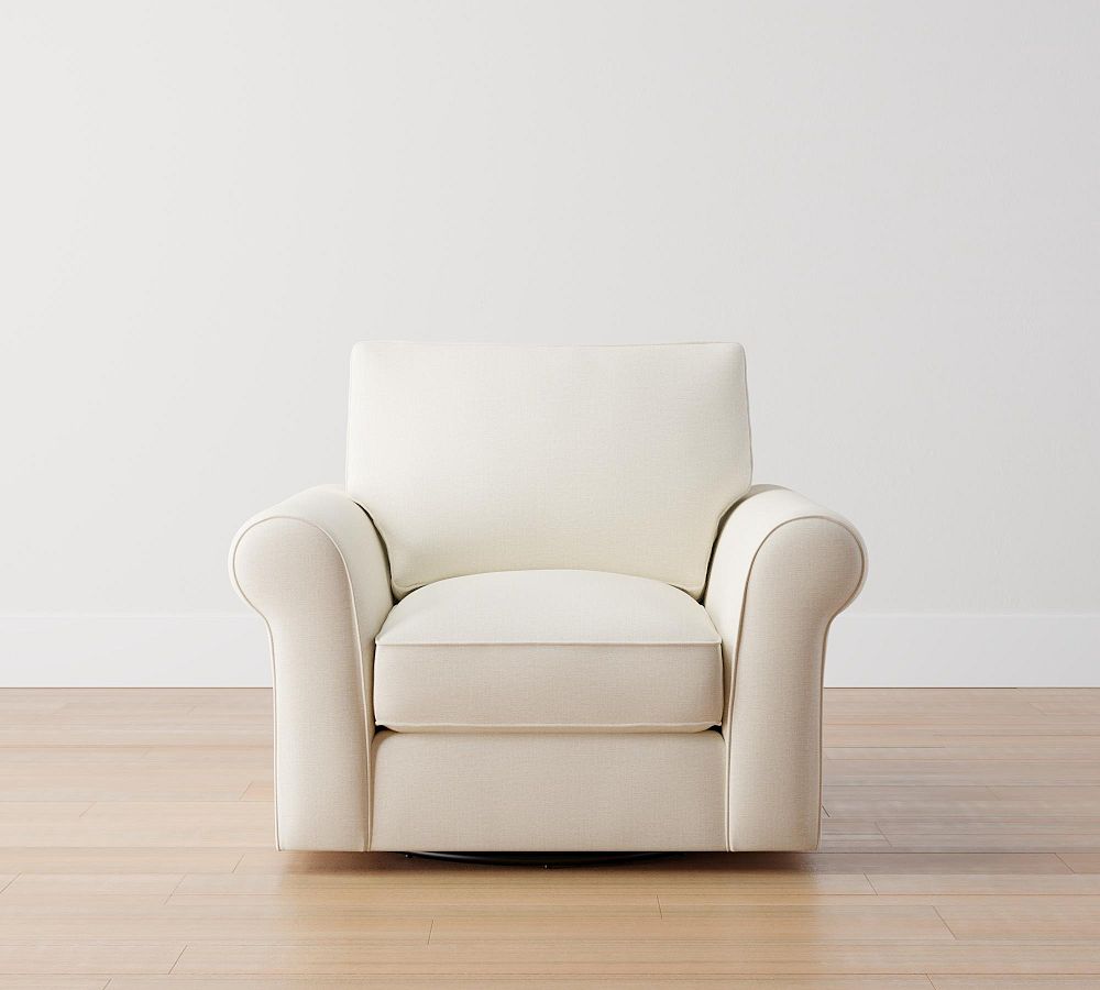 PB Comfort Roll Arm Upholstered Swivel Armchair