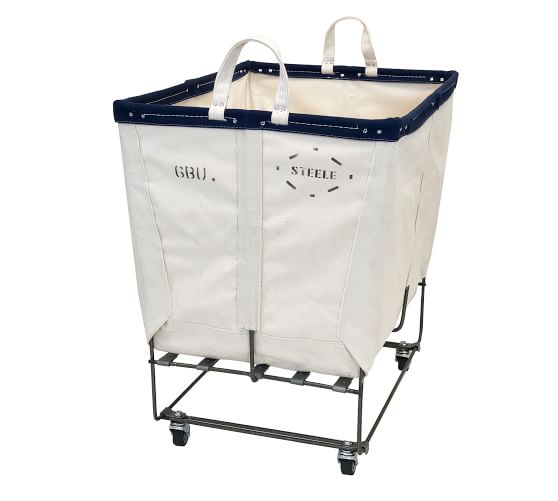 Large Elevated Canvas Laundry Basket with Wheels Pottery Barn