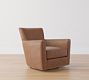 Irving Square Arm Leather Swivel Chair