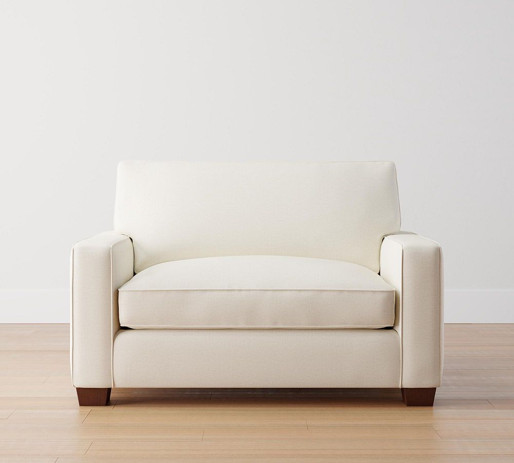 PB Comfort Square Arm Twin Sleeper Sofa with Memory Foam Mattress