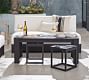Malibu Metal Rectangular Outdoor Coffee Table with Nesting Stools (48&quot;)