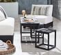 Malibu Metal Rectangular Outdoor Coffee Table with Nesting Stools (48&quot;)