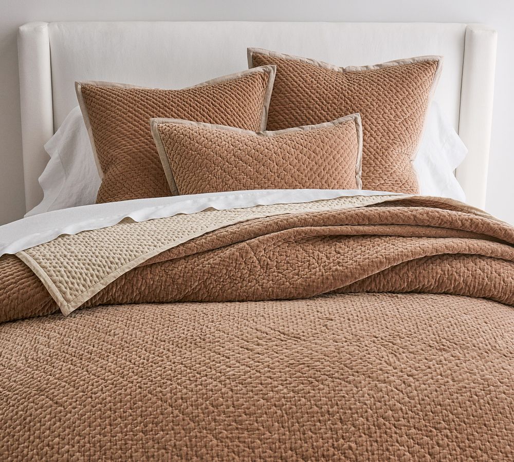 Cross Stitch Velvet Quilt & Shams