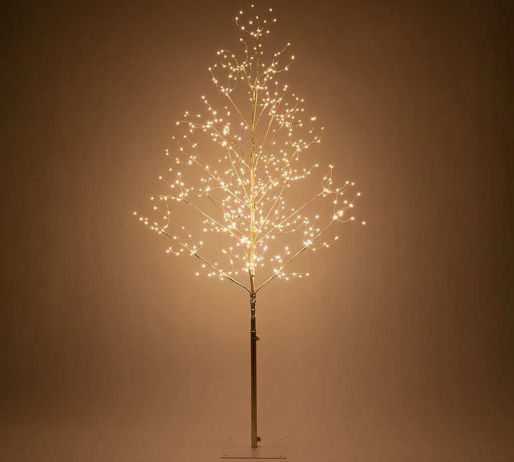 Gold Shimmer Fairy Light Trees with LED Lights