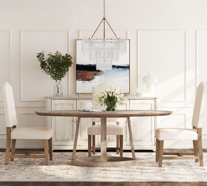 Lace Reclaimed Wood Oval Dining Table (48") | Pottery Barn