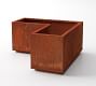 Corner Box Corten Steel Outdoor Planters - Corten Steel