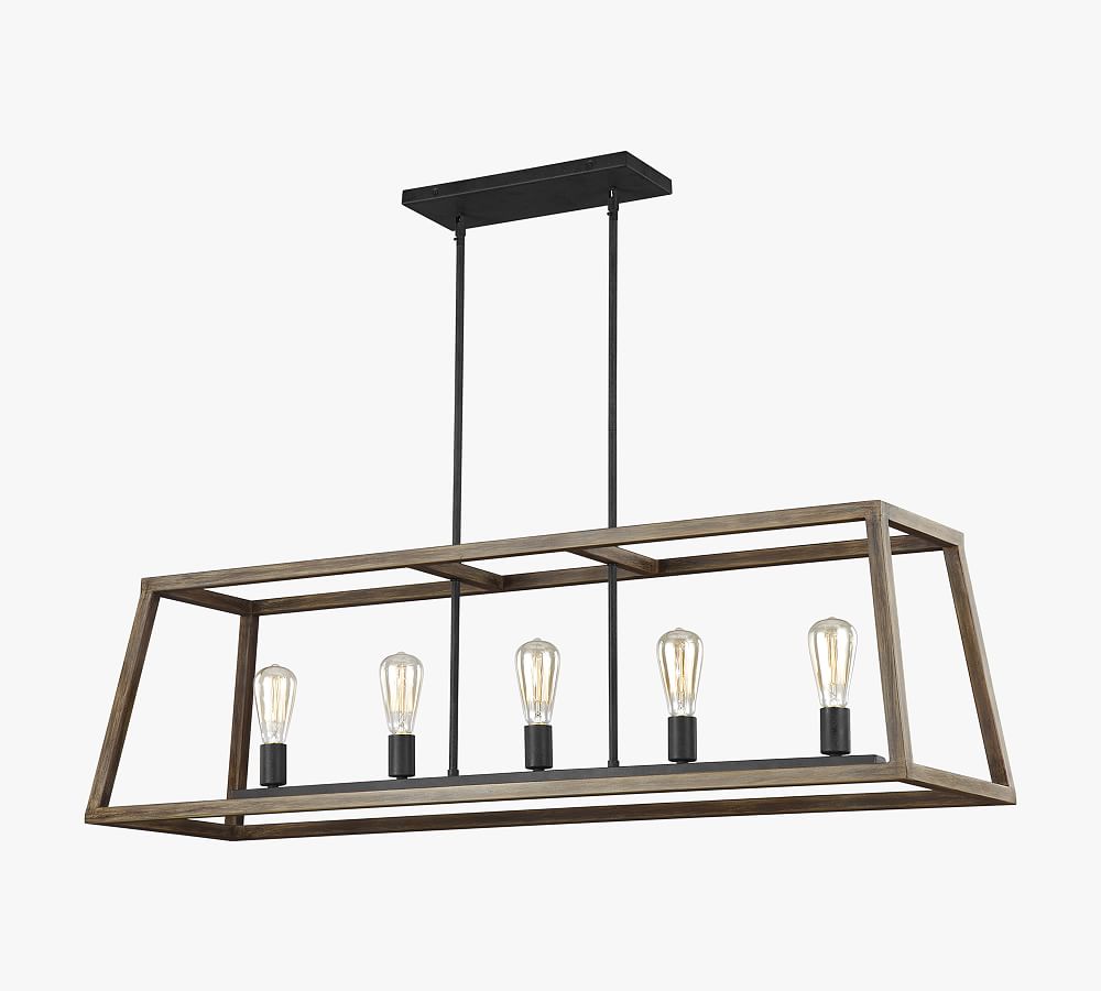 Buford Iron &amp; Wood Linear Chandelier