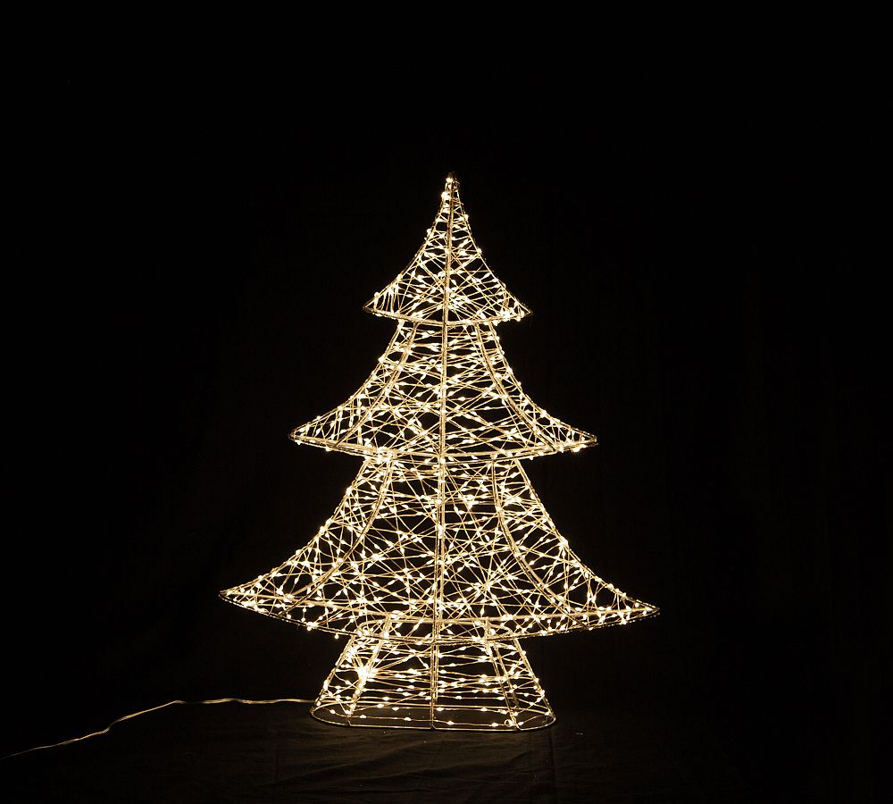 Lit Silver Christmas Tree