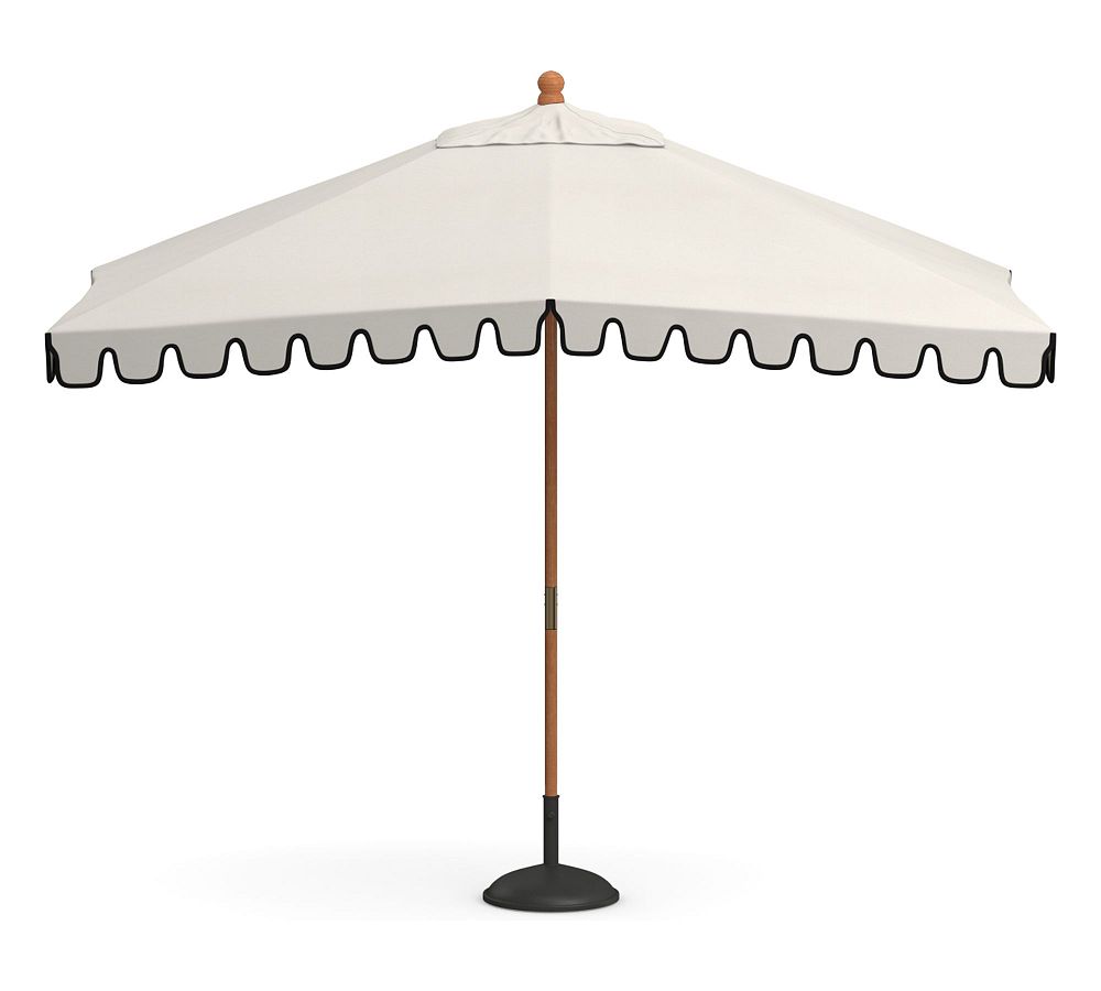 Premium 10' Rectangular Portofino Patio Umbrella &ndash; Teak Frame&#8203;