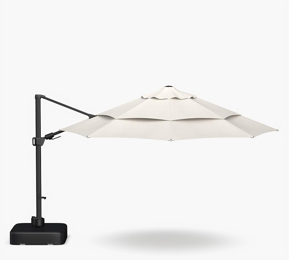 Premium 13' Round Cantilever Outdoor Patio Umbrella - Rustproof Aluminum Frame with Base