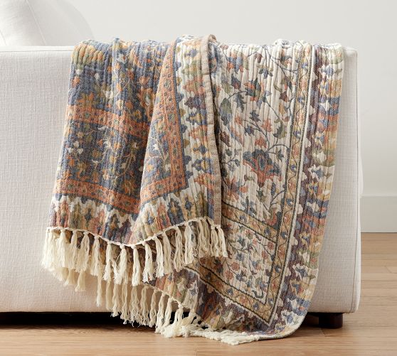 Penelope Jacquard Throw Blanket | Pottery Barn