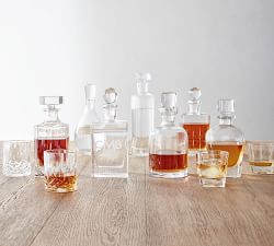 Square Hand-Blown Glass Decanter 