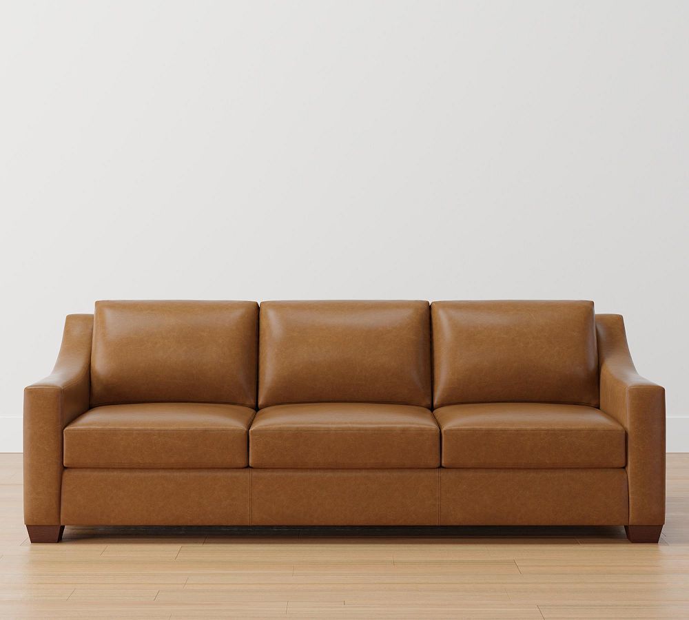 York Slope Arm Leather Sofa