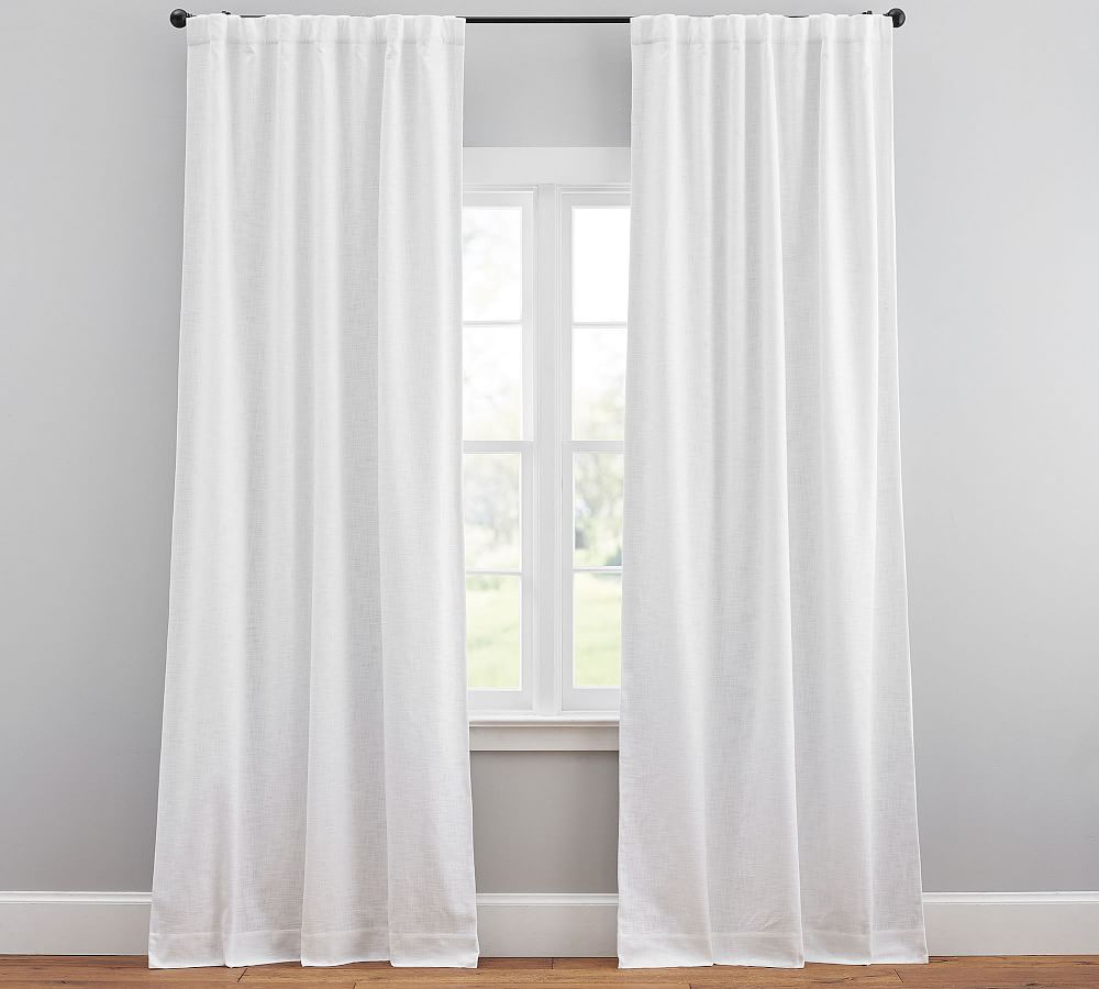 Open Box: Custom Seaton Textured Cotton Blackout Curtain - White