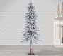 Faux Lit Flocked Alpine Tree With Clear Lights - 5 Ft.