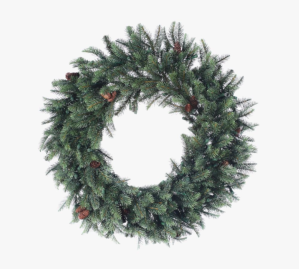 Faux New England &amp; Pine Wreath with Pinecones - 24&quot;