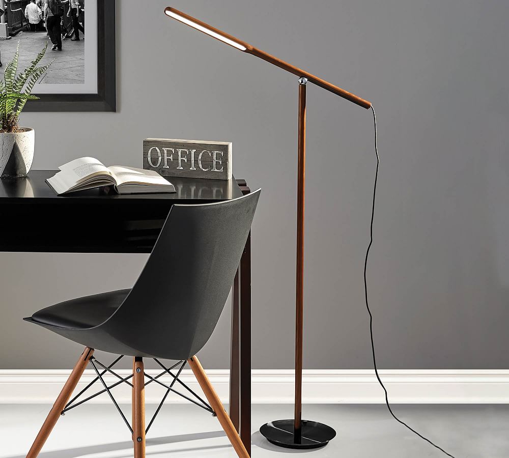 Saxton LED Wood Floor Lamp